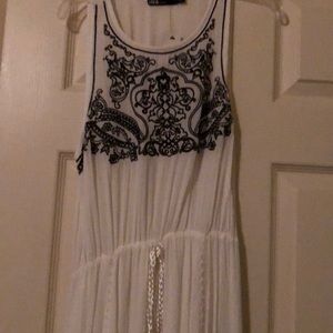 Small Ina White w/ black crochet detail Maxi